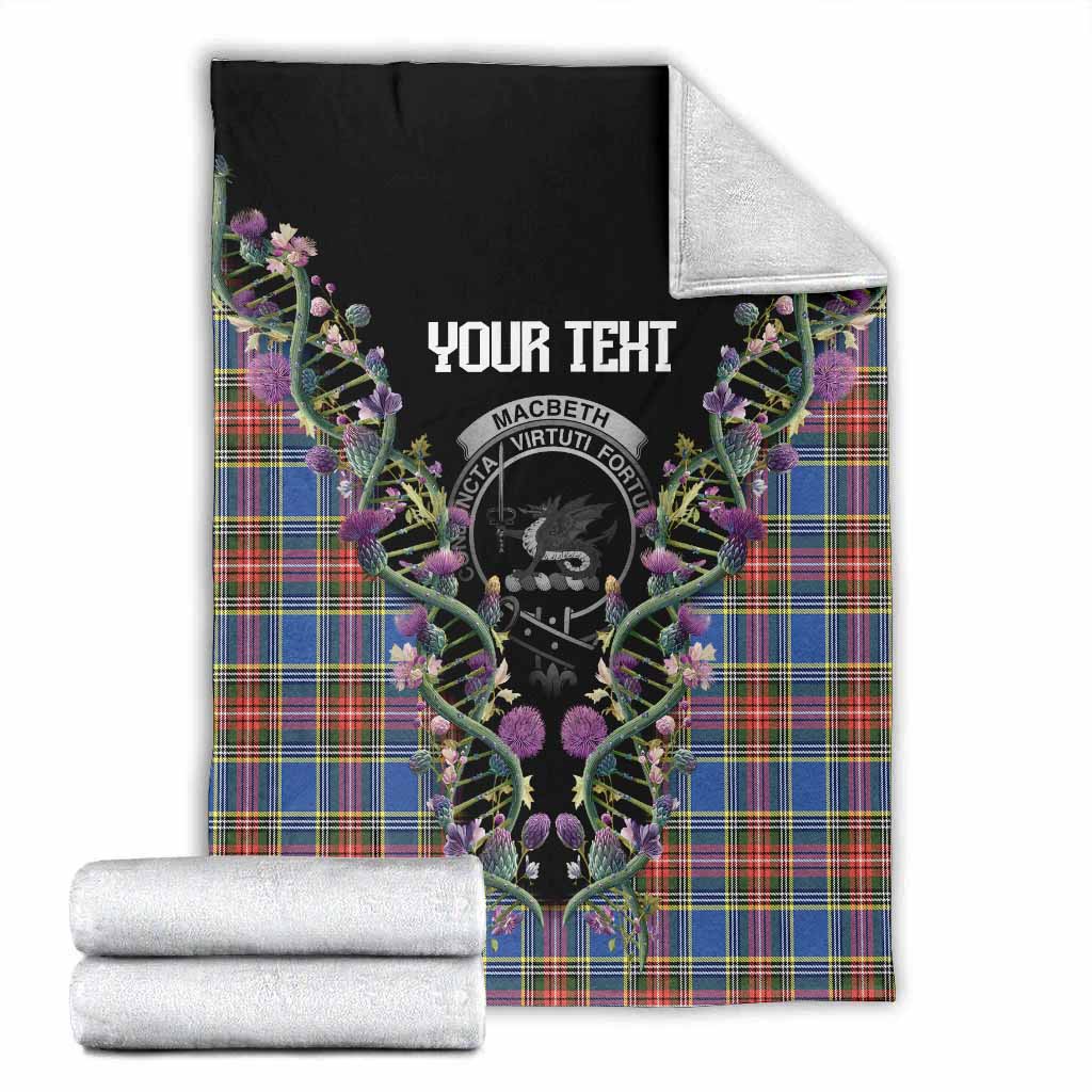MacBeth (McBeth) Tartan Crest Blanket Scottish Heritage Thistle DNA