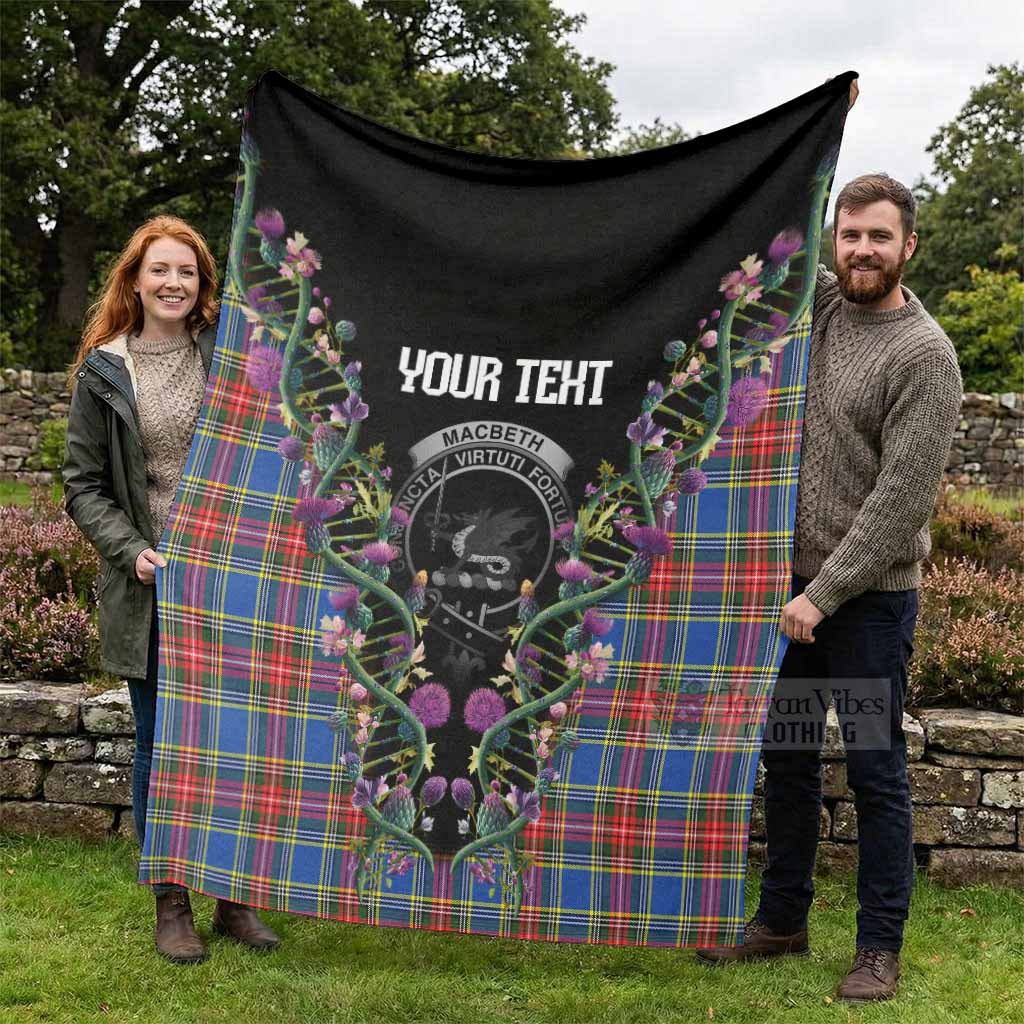 MacBeth (McBeth) Tartan Crest Blanket Scottish Heritage Thistle DNA