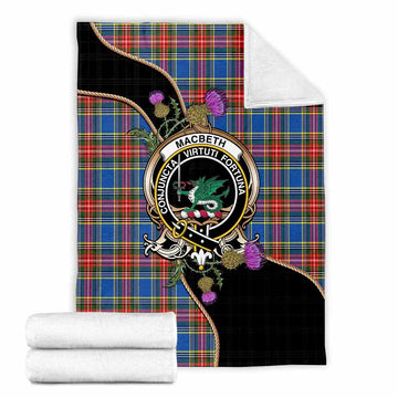 MacBeth (McBeth) Tartan Crest Blanket Scottish Thistle Spirit X-Large 59 x 79 inches 150 x 200 cm - Tartan Vibes Clothing