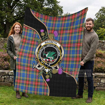 MacBeth (McBeth) Tartan Crest Blanket Scottish Thistle Spirit - Tartan Vibes Clothing