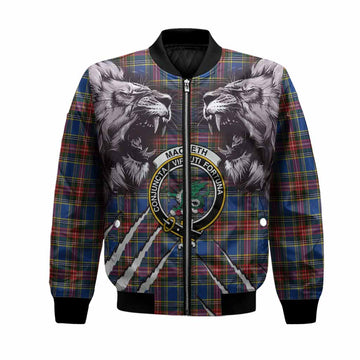 MacBeth (McBeth) Tartan Crest Bomber Jacket Ferocious Lion Style