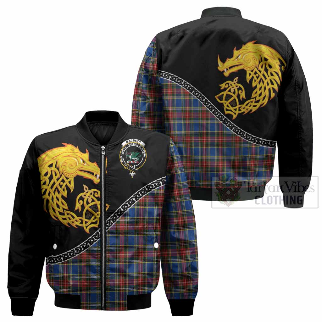 MacBeth (McBeth) Tartan Crest Bomber Jacket Legendary Dragon Knot Half Style - Tartan Vibes Clothing