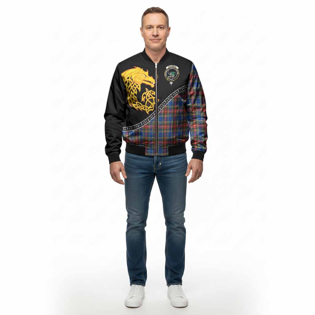 MacBeth (McBeth) Tartan Crest Bomber Jacket Legendary Dragon Knot Half Style - Tartan Vibes Clothing