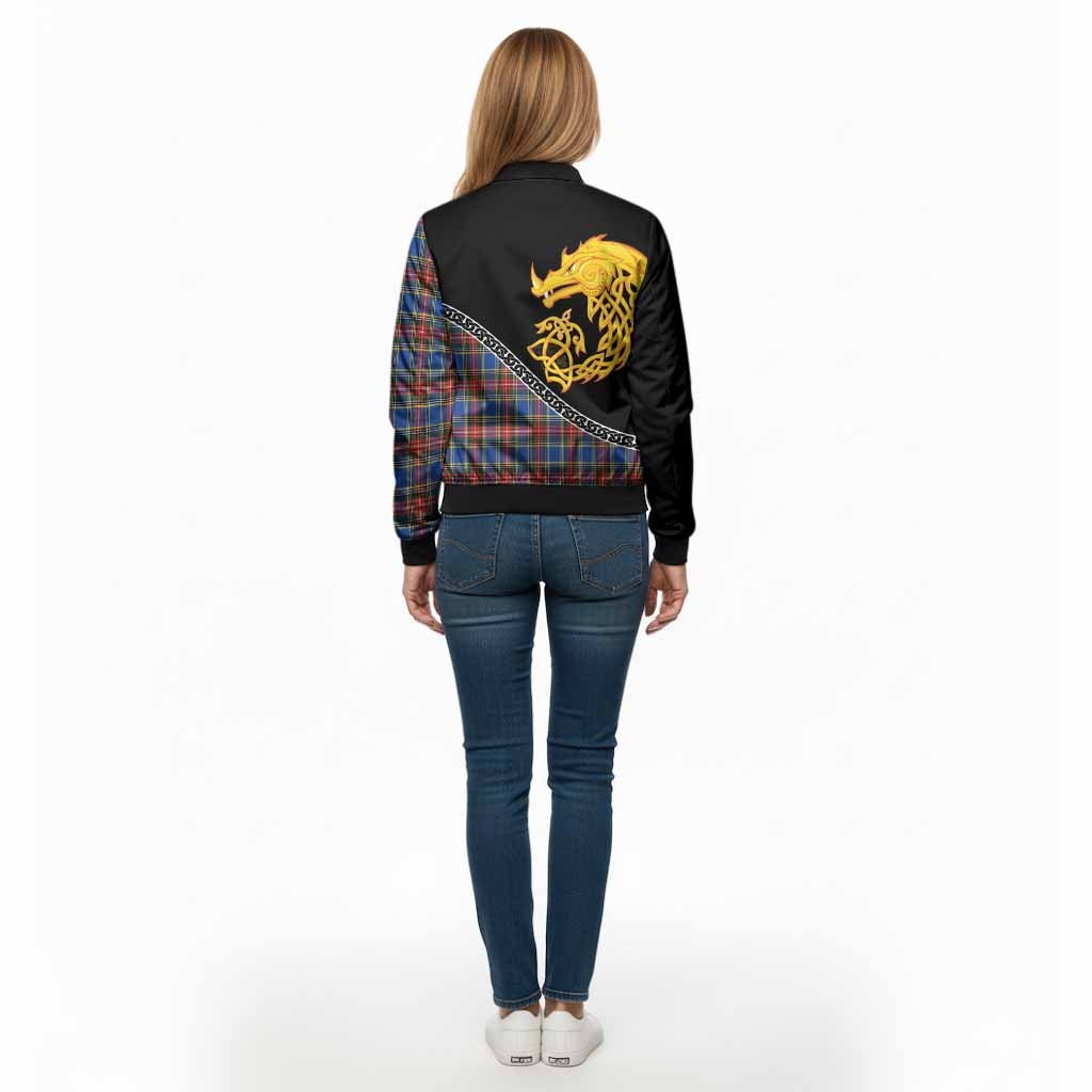 MacBeth (McBeth) Tartan Crest Bomber Jacket Legendary Dragon Knot Half Style - Tartan Vibes Clothing