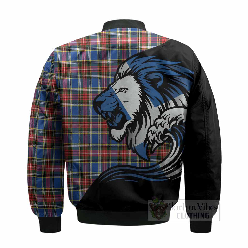 MacBeth (McBeth) Tartan Crest Bomber Jacket Scottish Golden Lions Wave Flow - Tartan Vibes Clothing