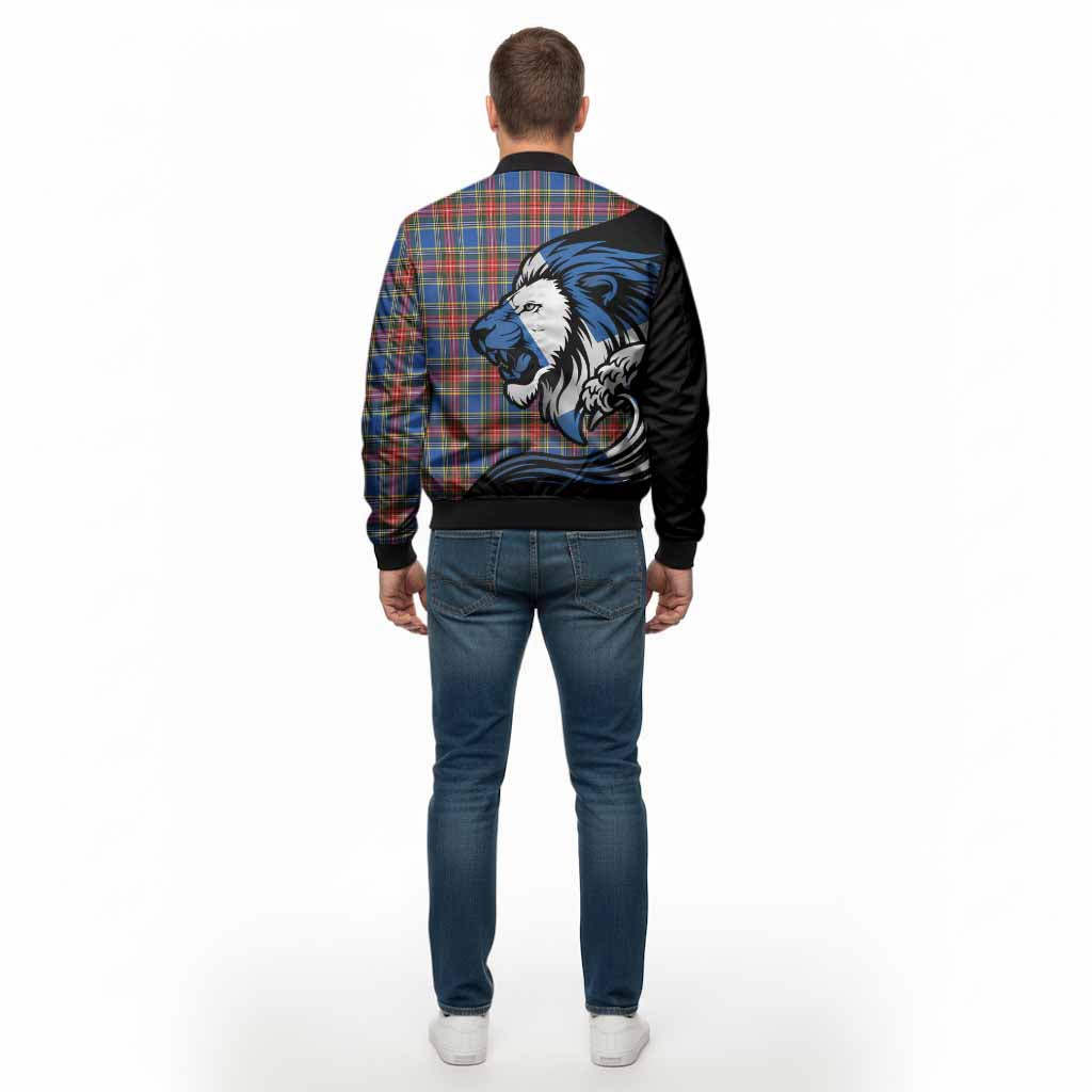 MacBeth (McBeth) Tartan Crest Bomber Jacket Scottish Golden Lions Wave Flow - Tartan Vibes Clothing