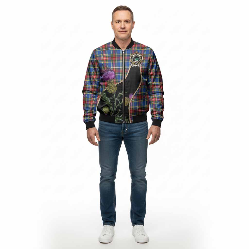 MacBeth (McBeth) Tartan Crest Bomber Jacket Scottish Thistle Spirit