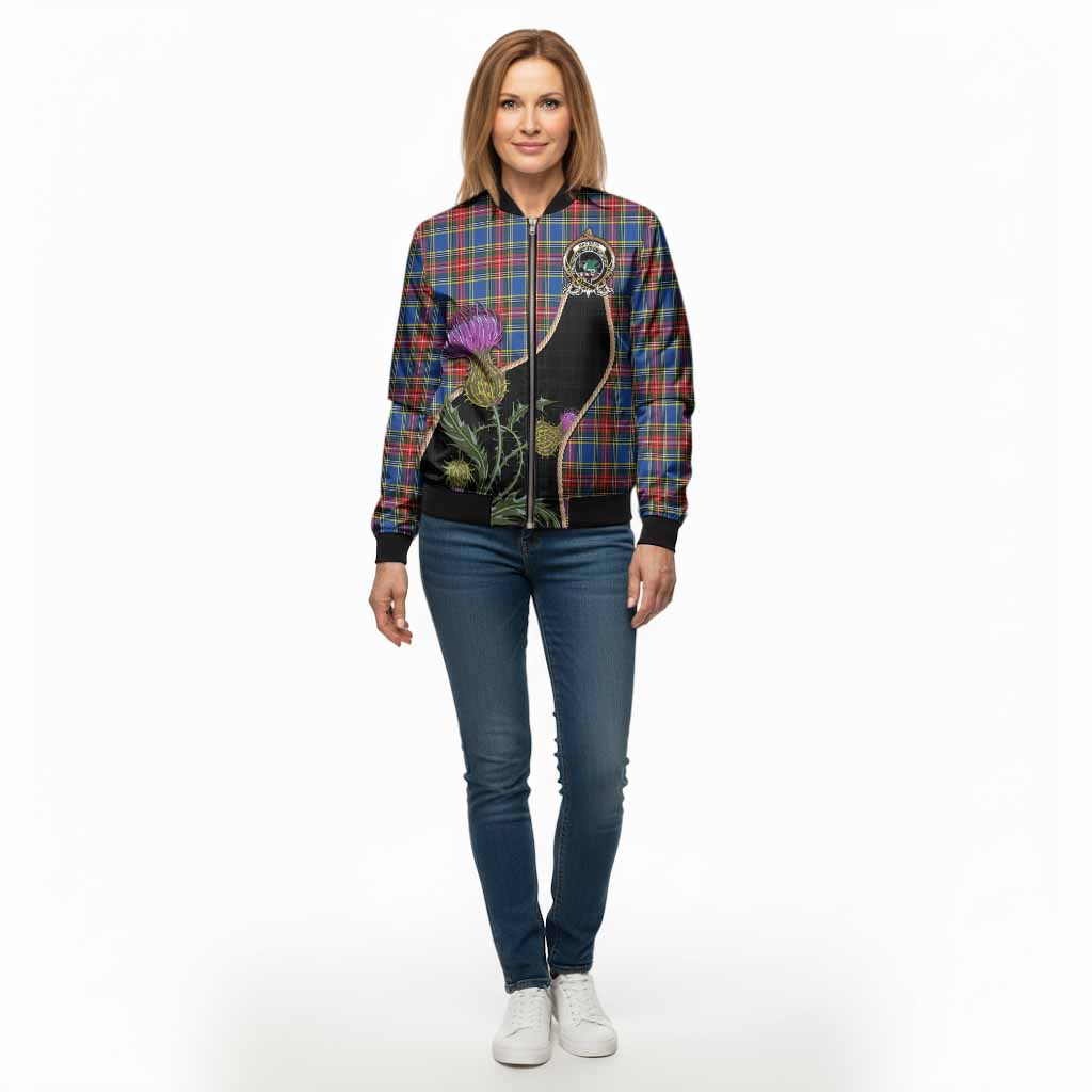 MacBeth (McBeth) Tartan Crest Bomber Jacket Scottish Thistle Spirit