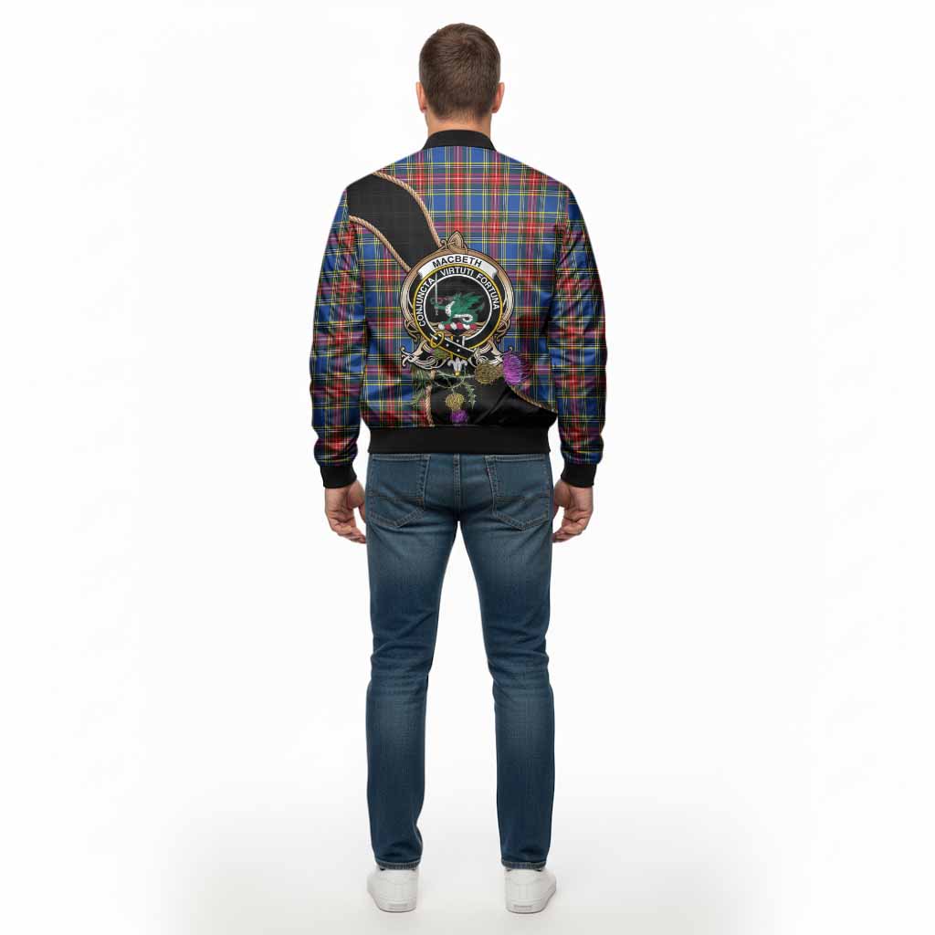 MacBeth (McBeth) Tartan Crest Bomber Jacket Scottish Thistle Spirit
