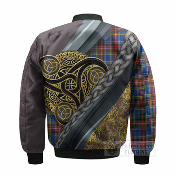 MacBeth (McBeth) Tartan Crest Bomber Jacket Scottish Triskele Celtic