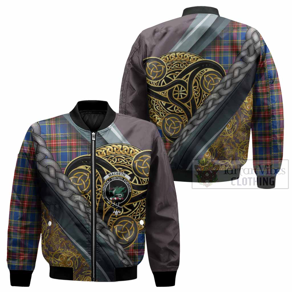 MacBeth (McBeth) Tartan Crest Bomber Jacket Scottish Triskele Celtic - Tartan Vibes Clothing