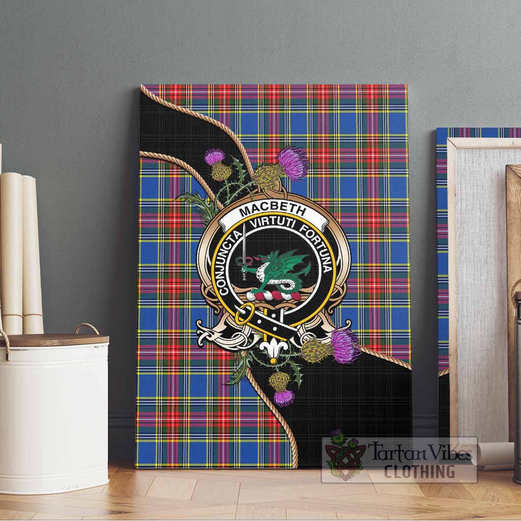 MacBeth (McBeth) Tartan Crest Canvas Wall Art Scottish Thistle Spirit - Tartan Vibes Clothing