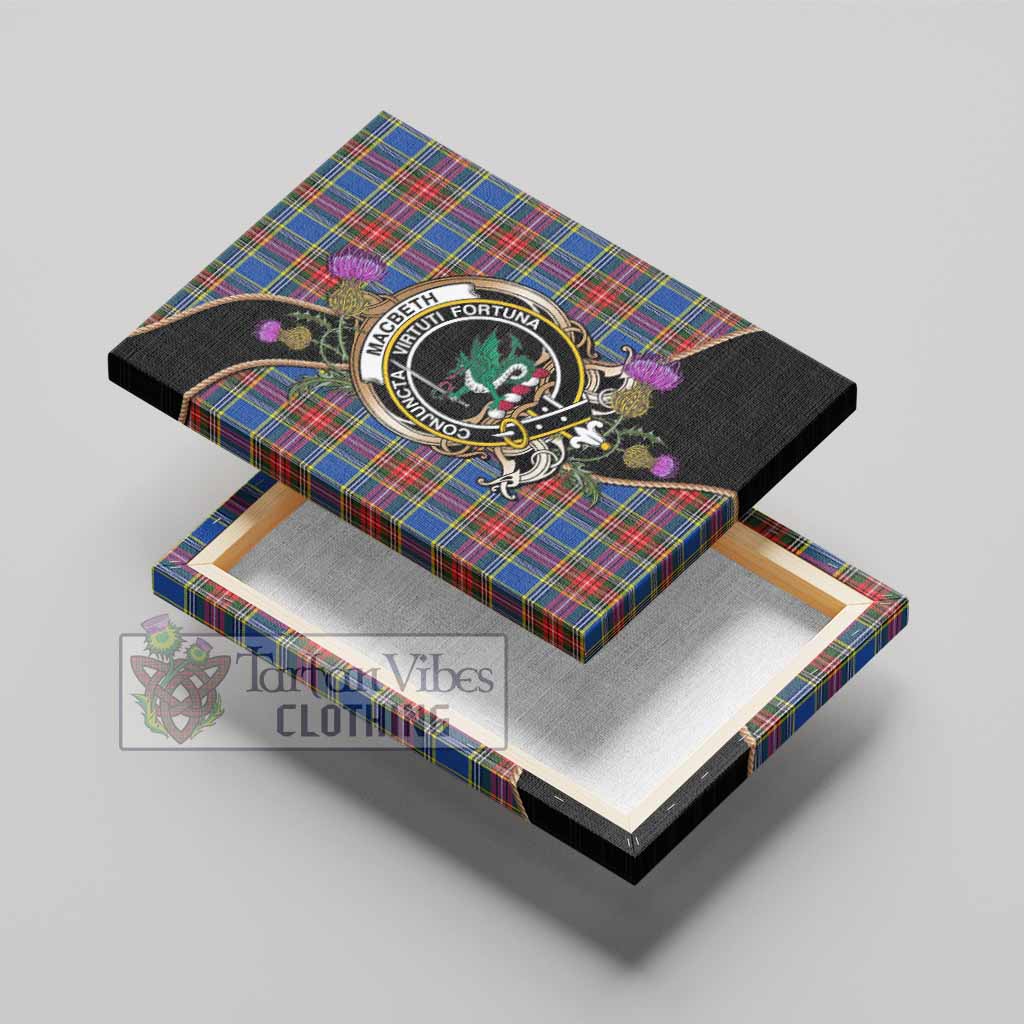 MacBeth (McBeth) Tartan Crest Canvas Wall Art Scottish Thistle Spirit - Tartan Vibes Clothing