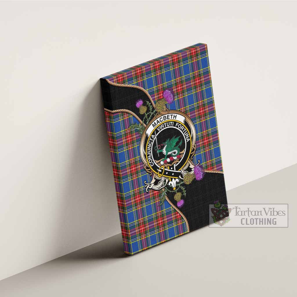 MacBeth (McBeth) Tartan Crest Canvas Wall Art Scottish Thistle Spirit - Tartan Vibes Clothing