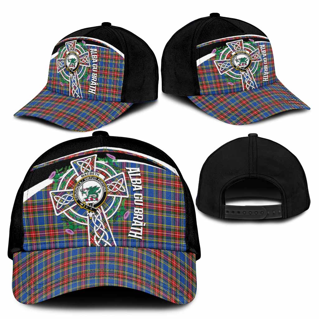 MacBeth (McBeth) Tartan Crest Classic Cap Scottish Thistle Celtic Cross Alba Gu Brath - Tartan Vibes Clothing