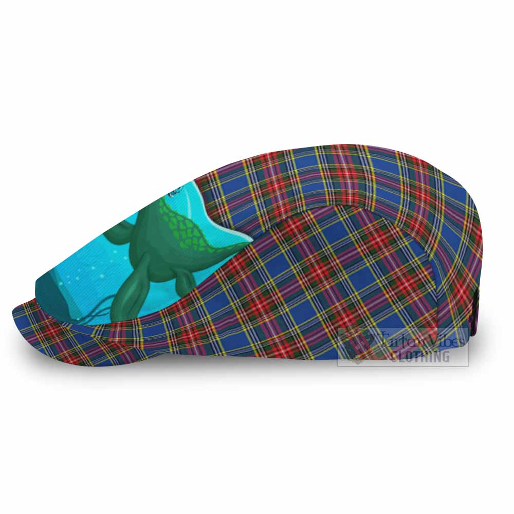 MacBeth (McBeth) Tartan Crest Flat Cap, Jeff Cap Nessie Under Water