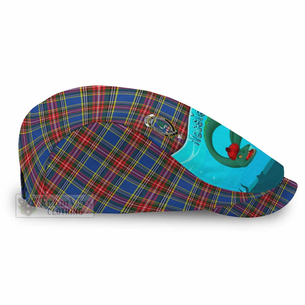 MacBeth (McBeth) Tartan Crest Flat Cap, Jeff Cap Nessie Under Water