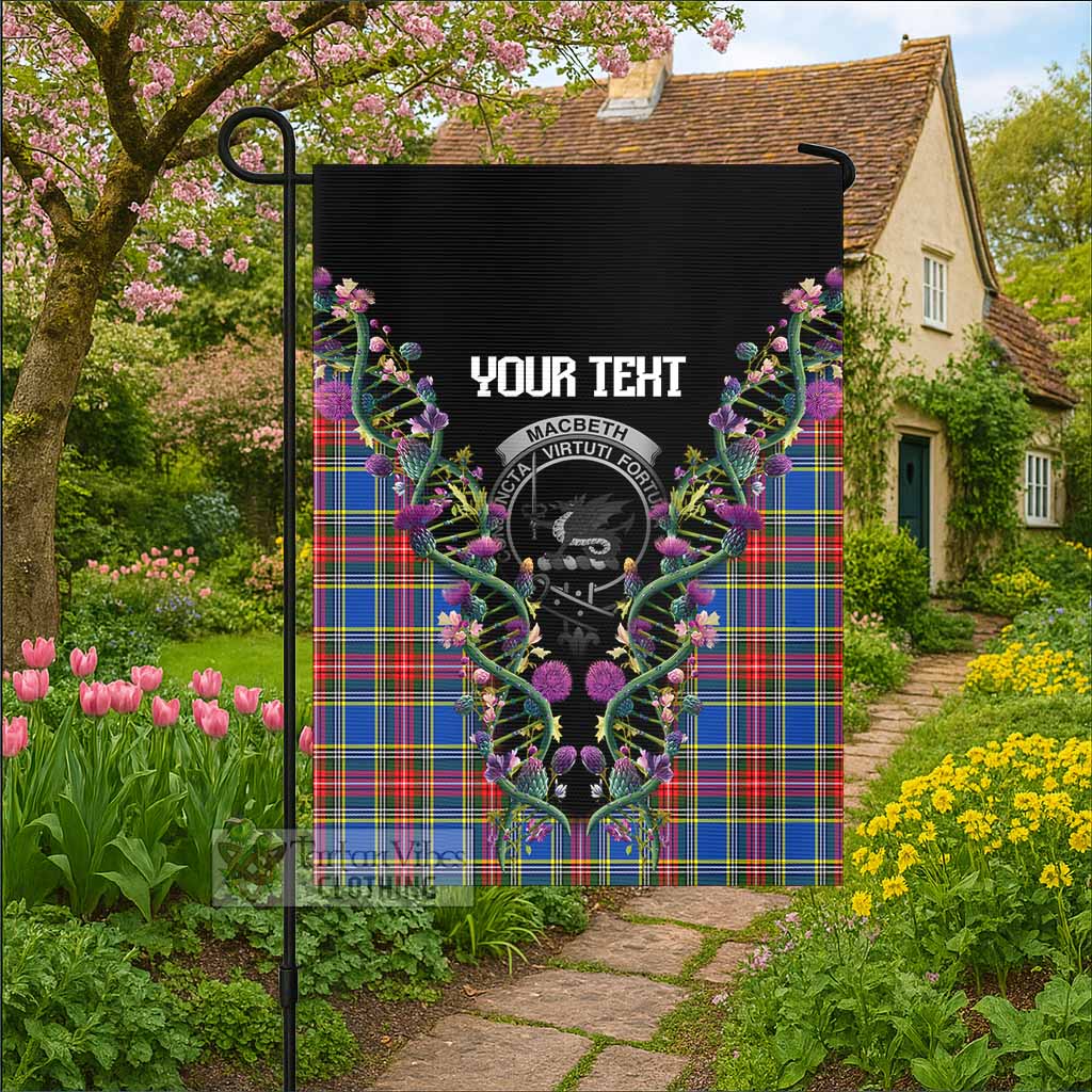 MacBeth (McBeth) Tartan Crest Garden Flag Scottish Heritage Thistle DNA