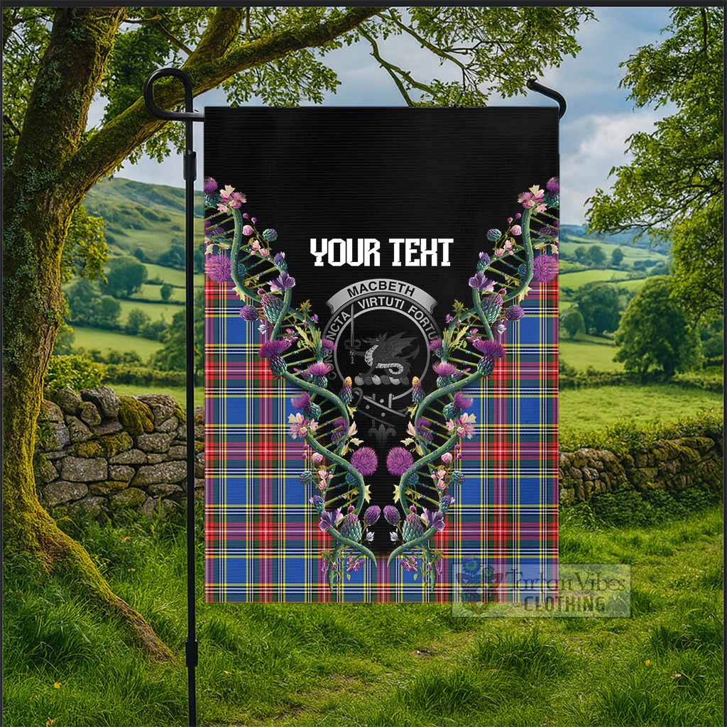 MacBeth (McBeth) Tartan Crest Garden Flag Scottish Heritage Thistle DNA