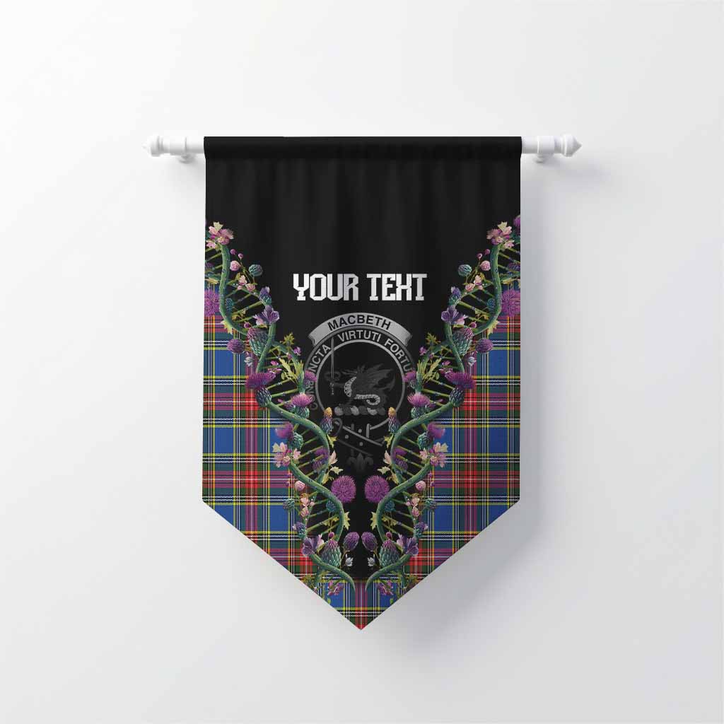 MacBeth (McBeth) Tartan Crest Gonfalon Scottish Heritage Thistle DNA