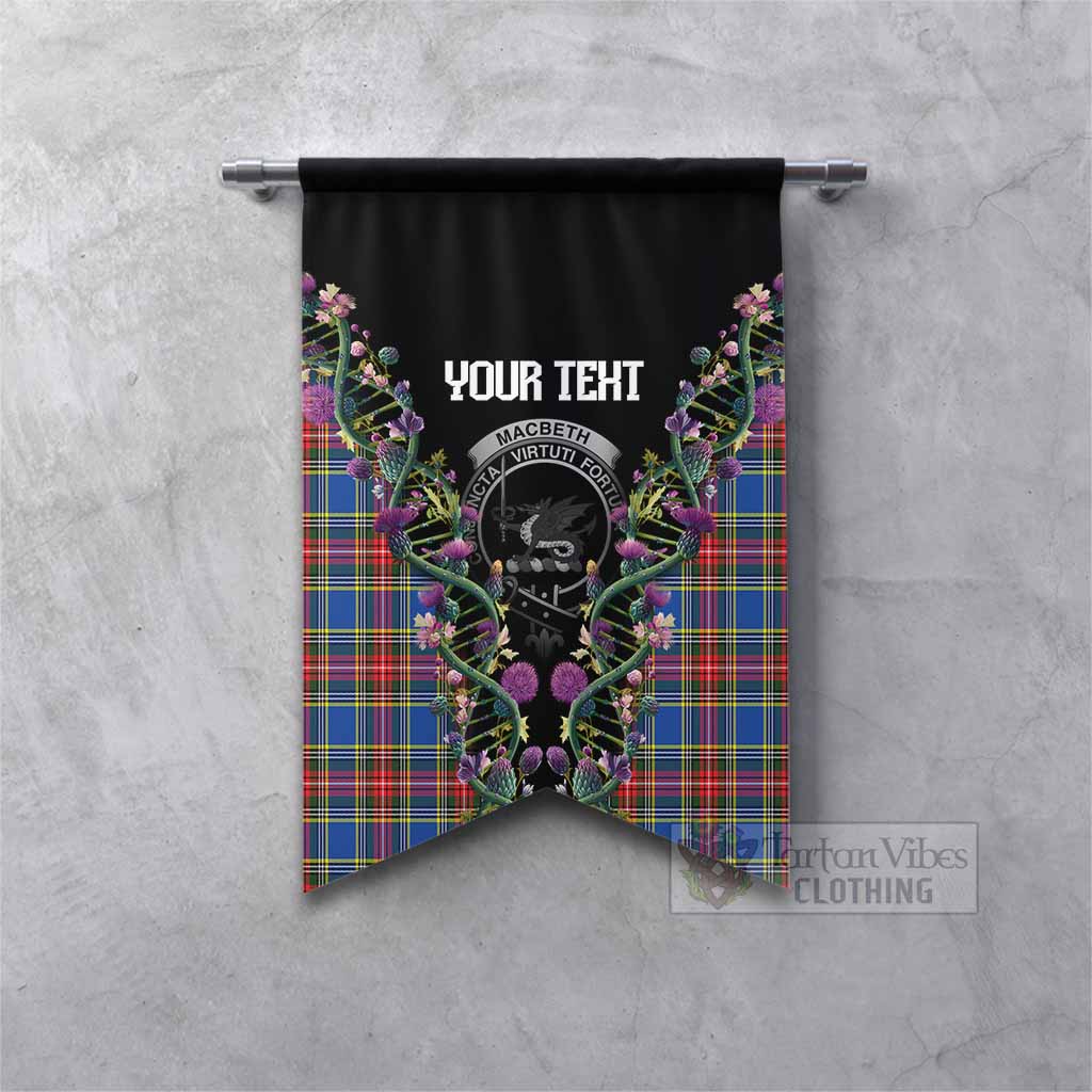 MacBeth (McBeth) Tartan Crest Gonfalon Scottish Heritage Thistle DNA