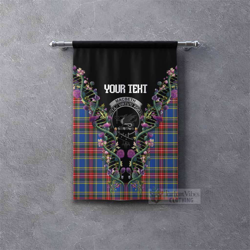 MacBeth (McBeth) Tartan Crest Gonfalon Scottish Heritage Thistle DNA