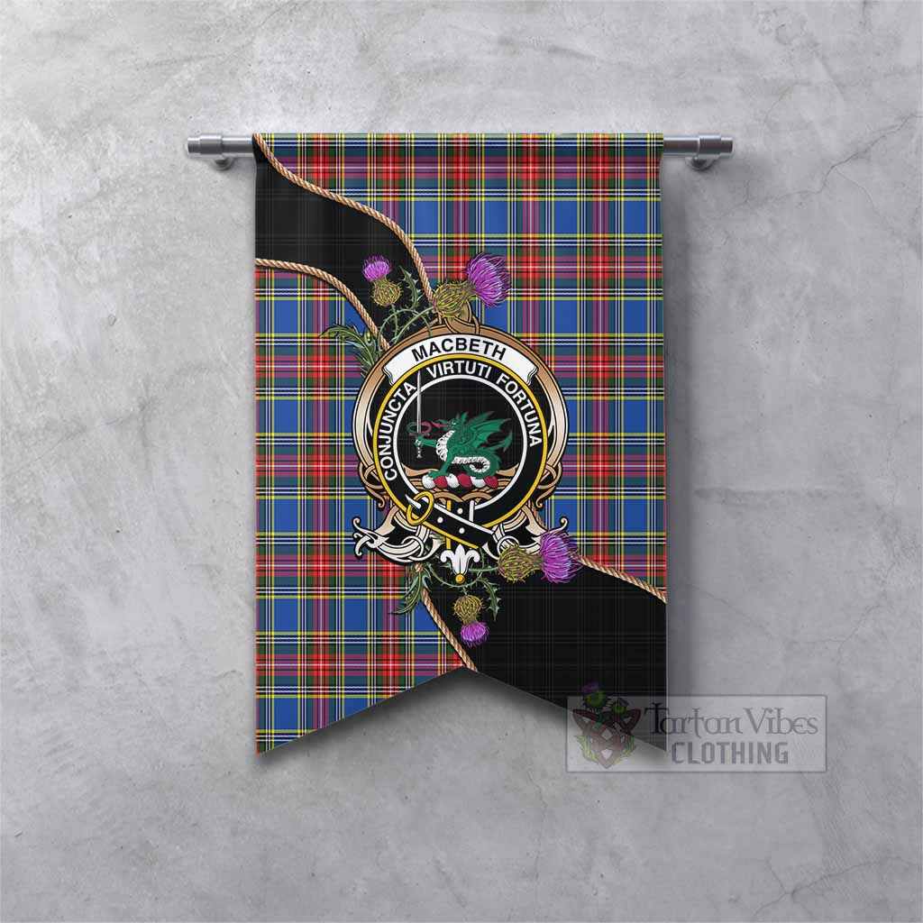 MacBeth (McBeth) Tartan Crest Gonfalon Scottish Thistle Spirit Fishtail - Tartan Vibes Clothing