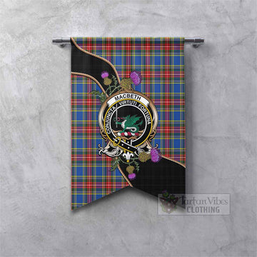 MacBeth (McBeth) Tartan Crest Gonfalon Scottish Thistle Spirit Fishtail - Tartan Vibes Clothing
