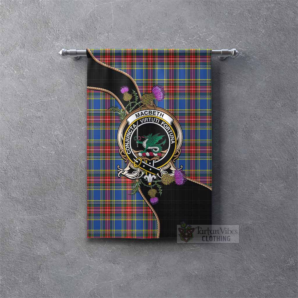 MacBeth (McBeth) Tartan Crest Gonfalon Scottish Thistle Spirit Rectangle - Tartan Vibes Clothing
