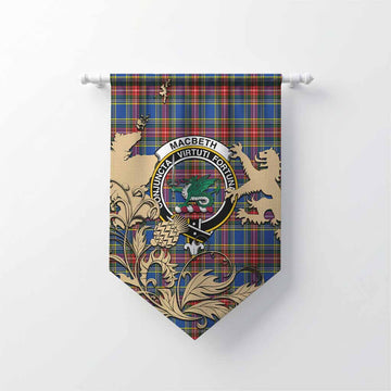 MacBeth (McBeth) Tartan Crest Gonfalon with Scottish Iconic Symbols Chevron - Tartan Vibes Clothing