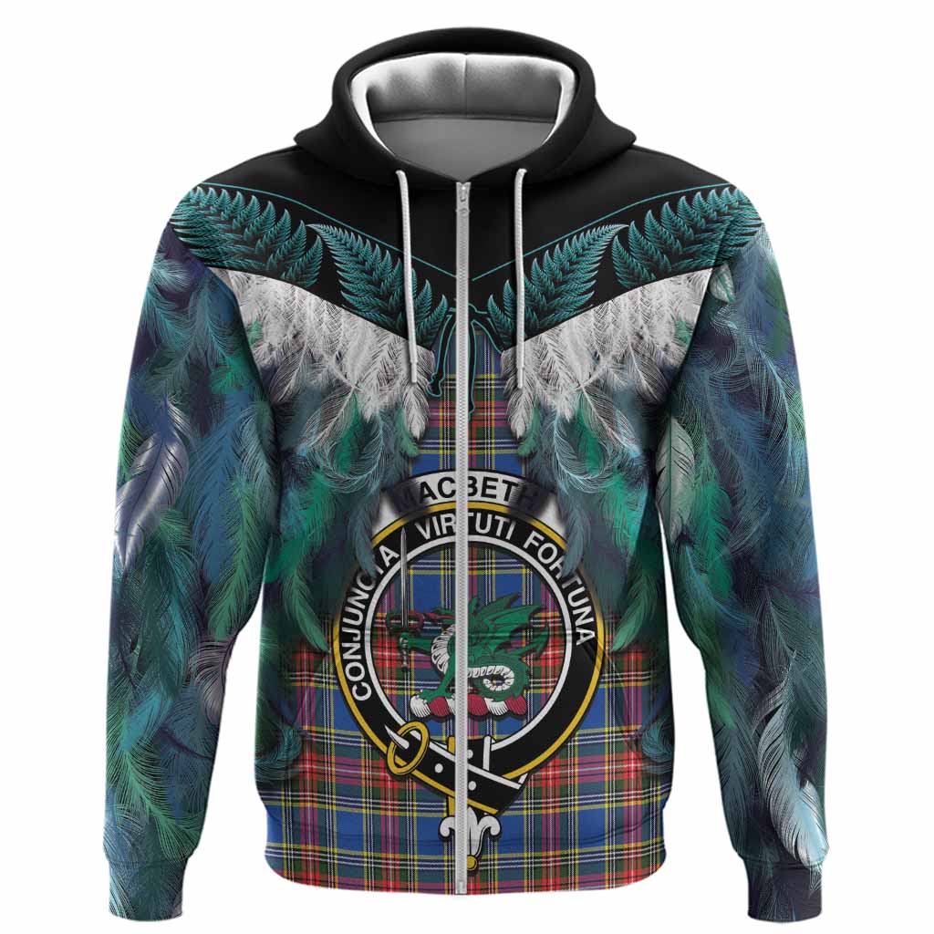 MacBeth (McBeth) Tartan Crest Hoodie New Zealand Maori Korowai Cloak