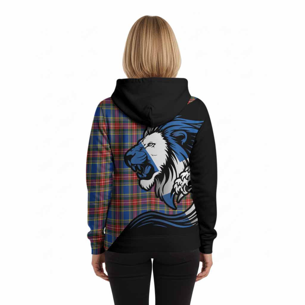 MacBeth (McBeth) Tartan Crest Hoodie Scottish Golden Lions Wave Flow