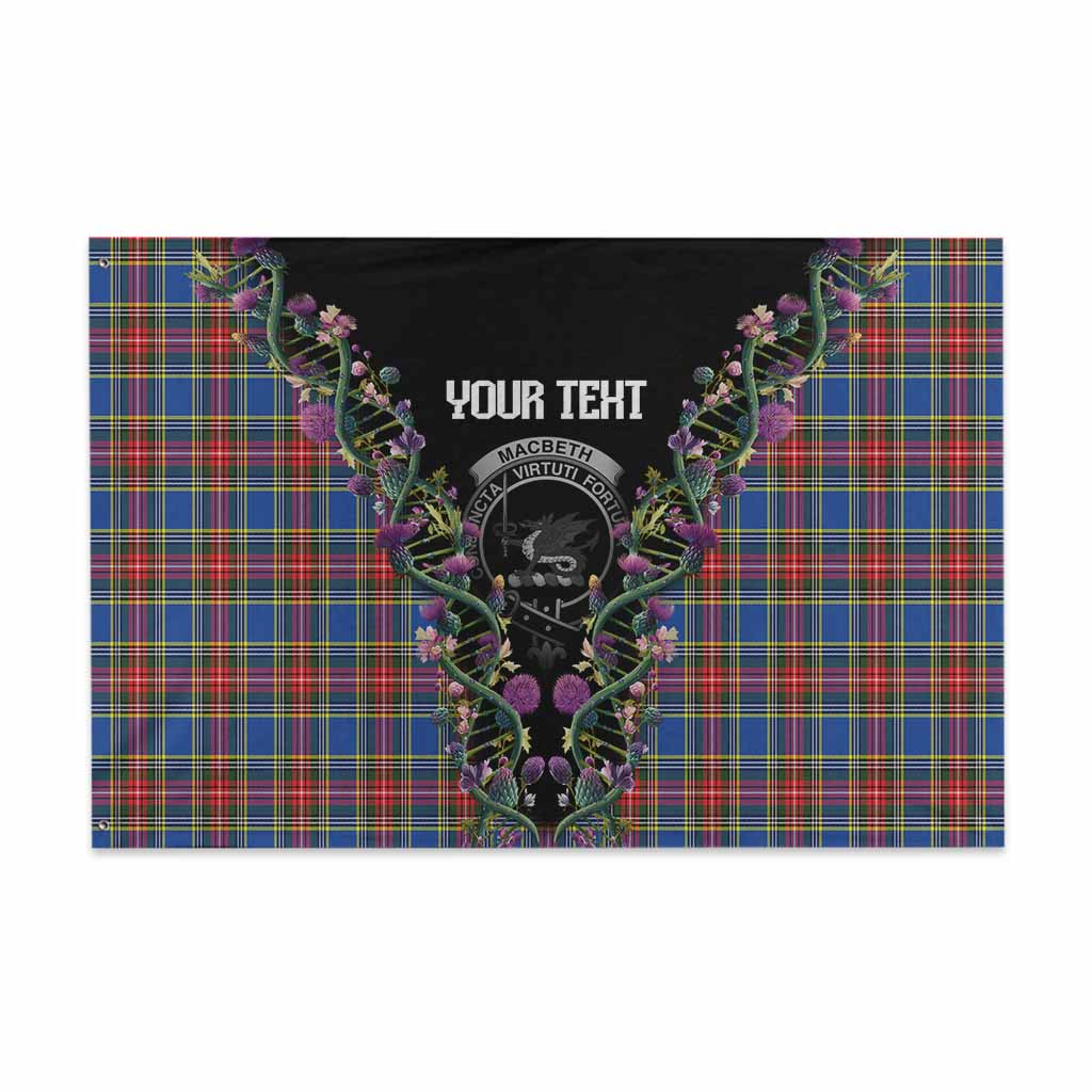 MacBeth (McBeth) Tartan Crest House Flag Scottish Heritage Thistle DNA