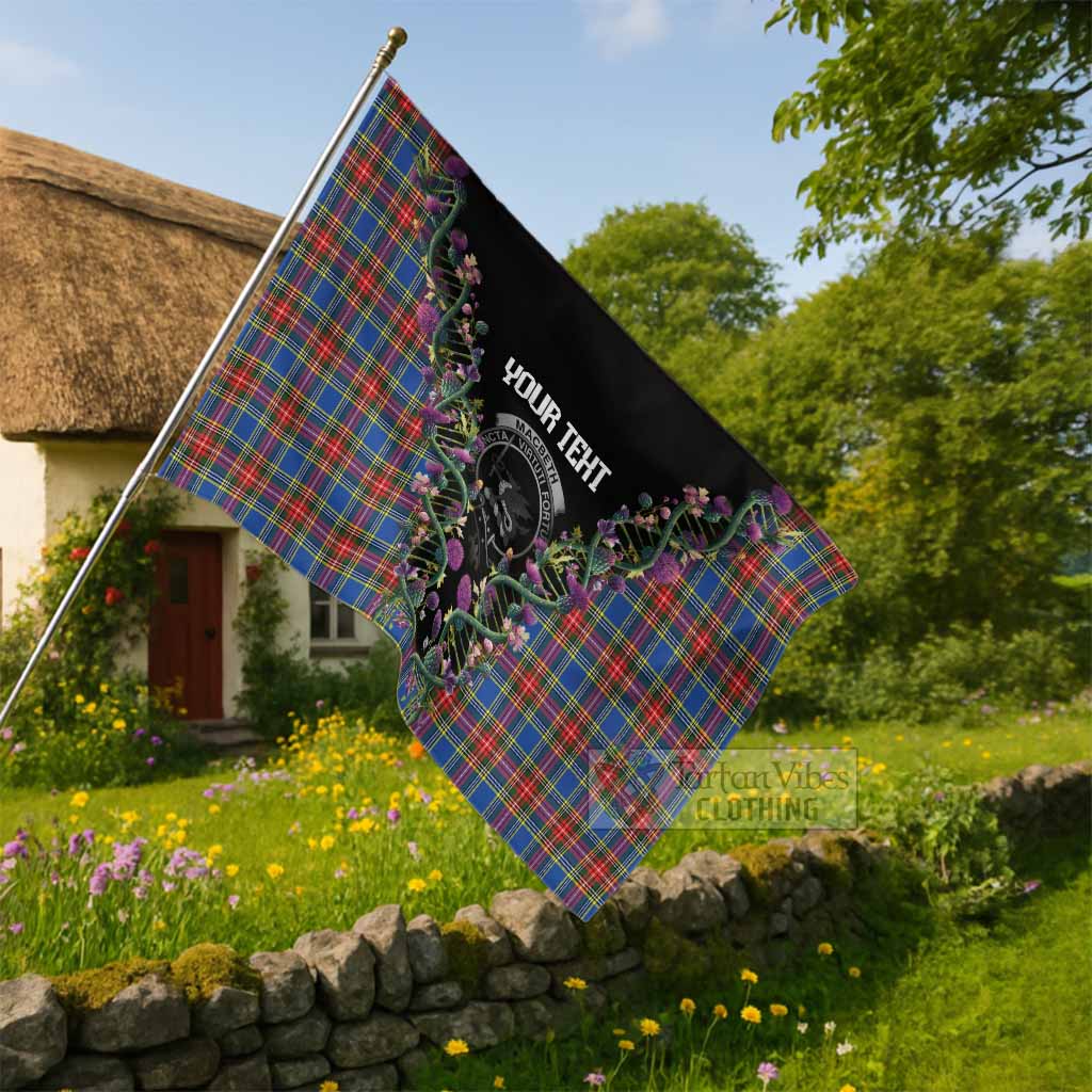 MacBeth (McBeth) Tartan Crest House Flag Scottish Heritage Thistle DNA