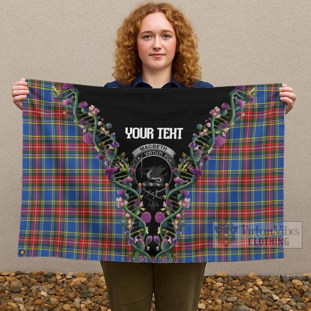 MacBeth (McBeth) Tartan Crest House Flag Scottish Heritage Thistle DNA