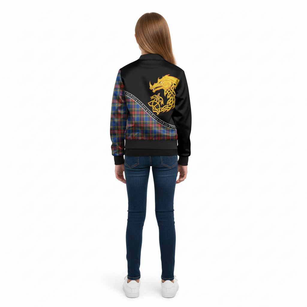 MacBeth (McBeth) Tartan Crest Kid Bomber Jacket Legendary Dragon Knot Half Style - Tartan Vibes Clothing