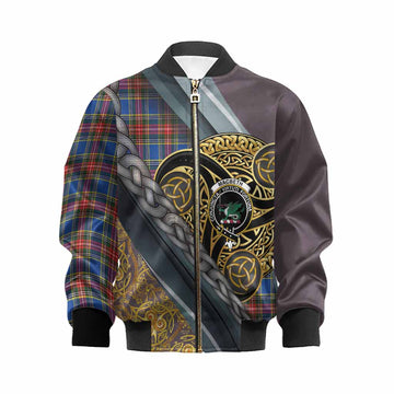 MacBeth (McBeth) Tartan Crest Kid Bomber Jacket Scottish Triskele Celtic