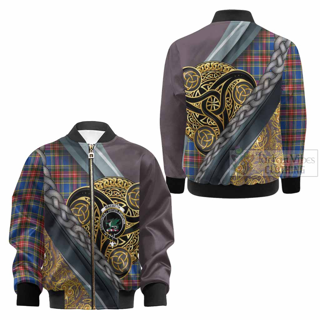 MacBeth (McBeth) Tartan Crest Kid Bomber Jacket Scottish Triskele Celtic - Tartan Vibes Clothing