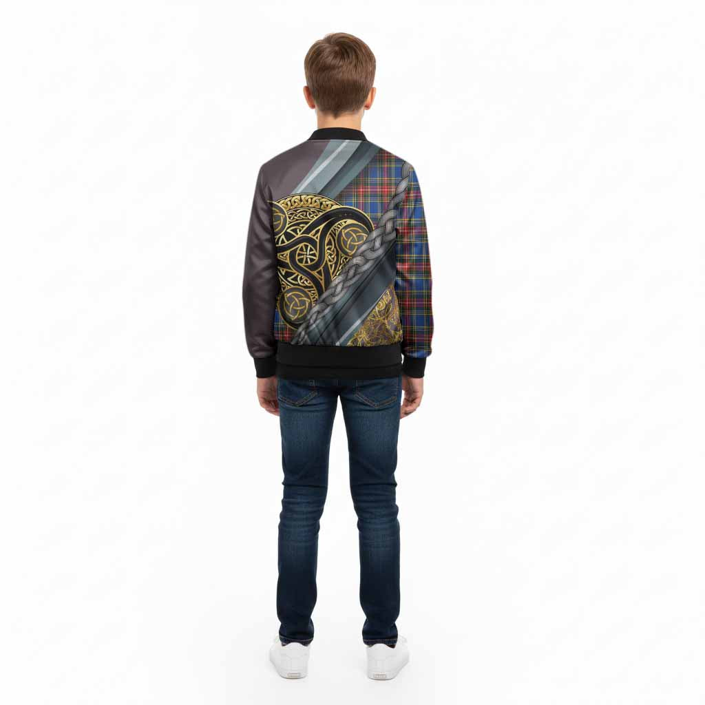 MacBeth (McBeth) Tartan Crest Kid Bomber Jacket Scottish Triskele Celtic - Tartan Vibes Clothing