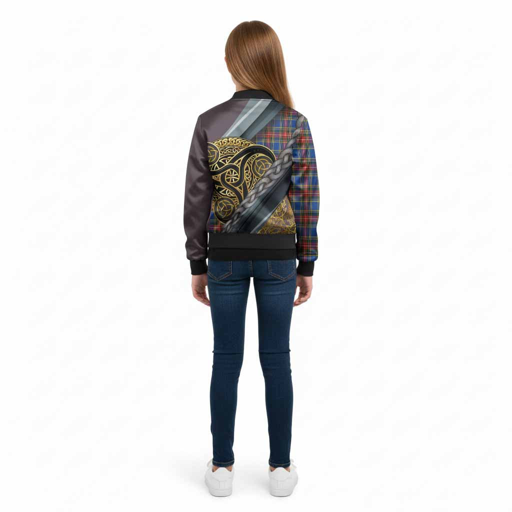 MacBeth (McBeth) Tartan Crest Kid Bomber Jacket Scottish Triskele Celtic - Tartan Vibes Clothing
