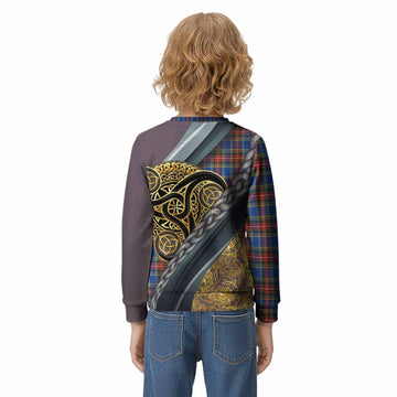 MacBeth (McBeth) Tartan Crest Kid Knitted Sweatshirt Scottish Triskele Celtic