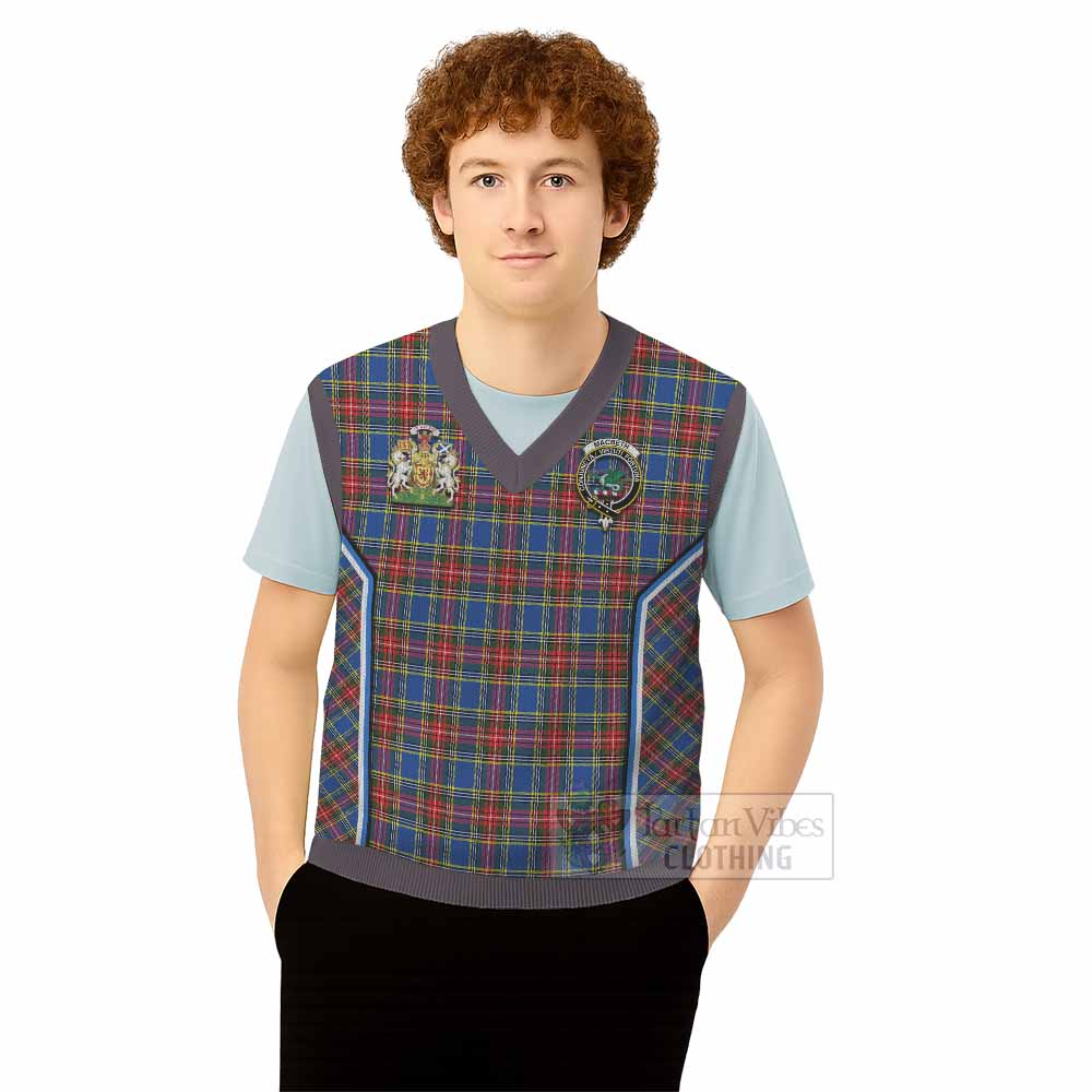 MacBeth (McBeth) Tartan Crest Knitted V-Neck Vest Scotland Coat of Arm Flag Style - Tartan Vibes Clothing