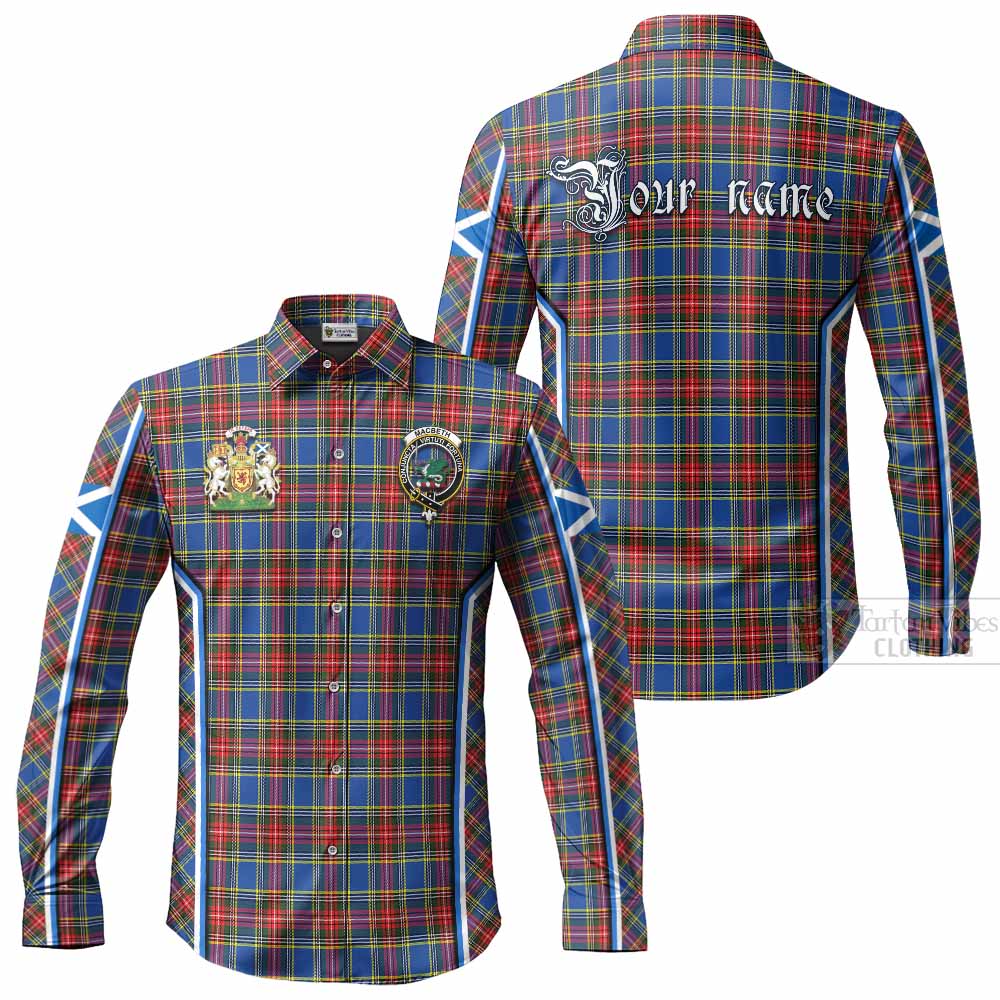 MacBeth (McBeth) Tartan Crest Long Sleeve Button Shirts Scotland Coat of Arm Flag Style - Tartan Vibes Clothing