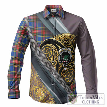 MacBeth (McBeth) Tartan Crest Long Sleeve Button Shirts Scottish Triskele Celtic