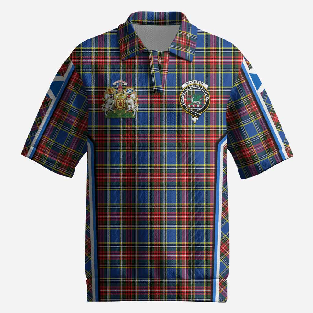 MacBeth (McBeth) Tartan Crest Men’s Polo Sweater Top Scotland Coat of Arm Flag Style