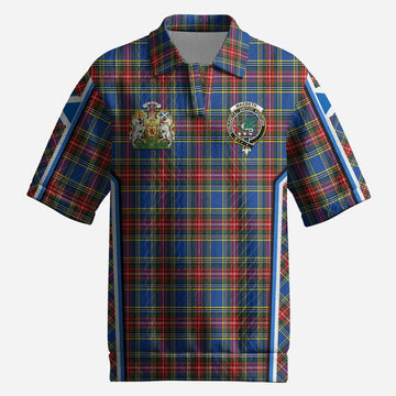 MacBeth (McBeth) Tartan Crest Men’s Polo Sweater Top Scotland Coat of Arm Flag Style