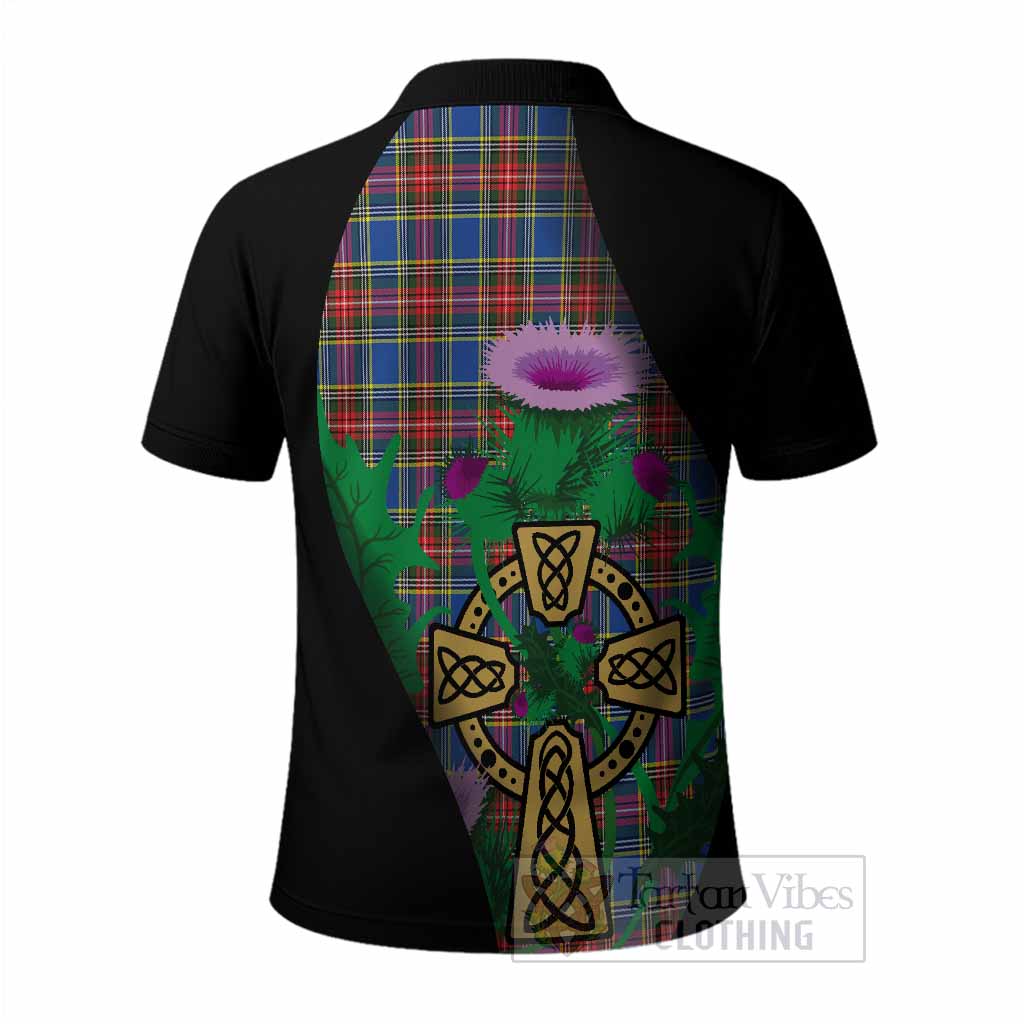 MacBeth (McBeth) Tartan Crest Polo Shirt Celtic Cross Thistle Flowers