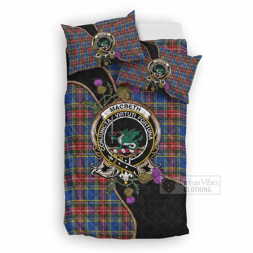 MacBeth (McBeth) Tartan Crest Quilt Bed Set Scottish Thistle Spirit Queen - Tartan Vibes Clothing