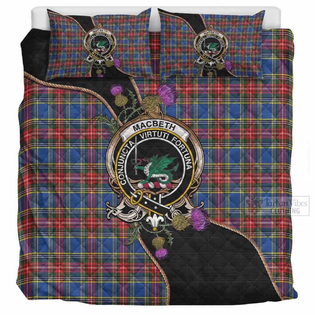 MacBeth (McBeth) Tartan Crest Quilt Bed Set Scottish Thistle Spirit King - Tartan Vibes Clothing