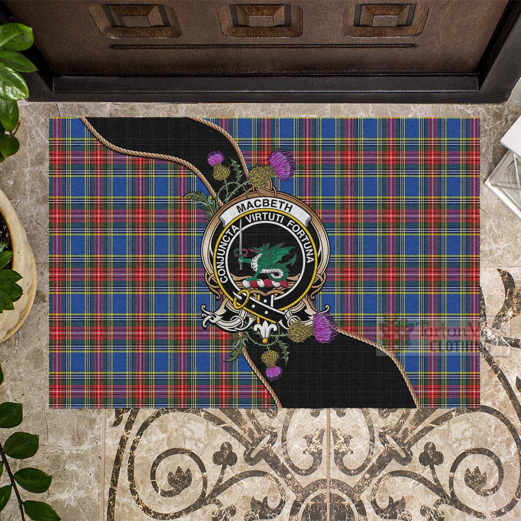 MacBeth (McBeth) Tartan Crest Rubber Doormat Scottish Thistle Spirit - Tartan Vibes Clothing